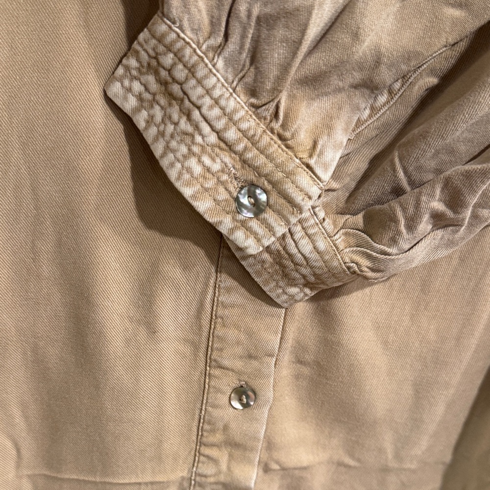 Easel Tan Button-Up Dress - Picture 5 of 7